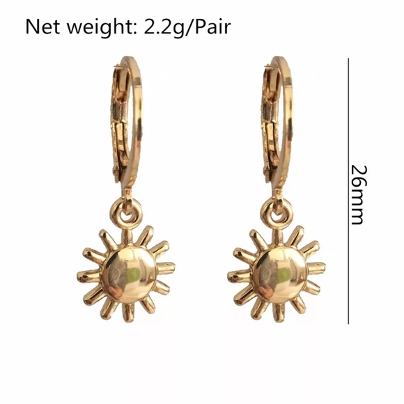 Women Drop Dangle Gold Plated Earrings - Picture 2 of 5